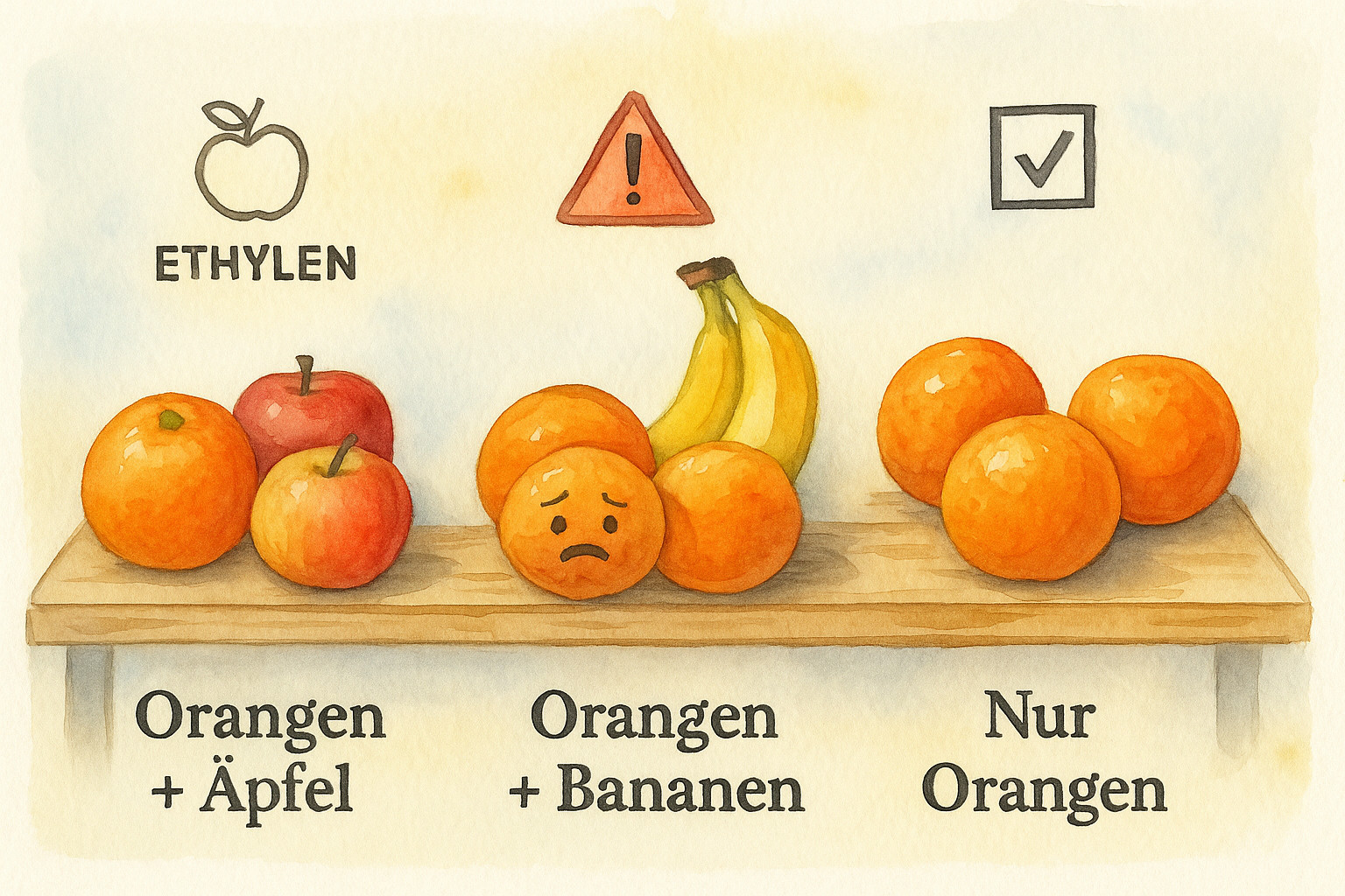 Warum du Orangen nicht neben Äpfeln oder Bananen lagern solltest