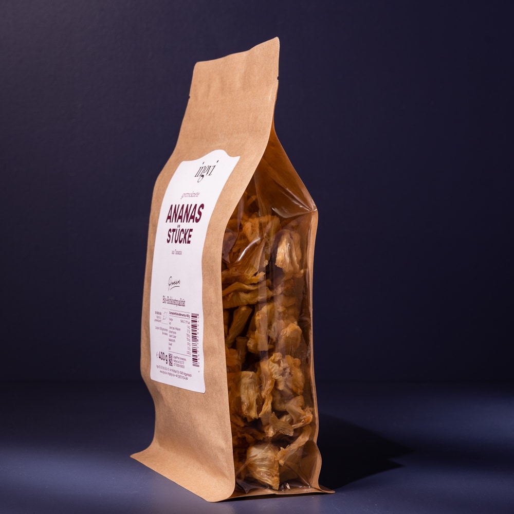 Ananasstücke getrocknet Rohkostqualität 400 g – Bild 3